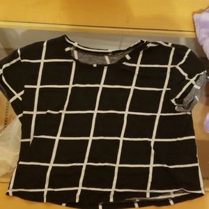 Grid pattern crop top